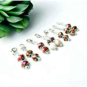 8 Piece Beaded Stitch Marker Set, Stitch Markers, Gemstone & Glass